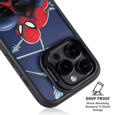 Marvel Spiderman Crawling Spiderman iPhone 15 Pro Max Kickstand Case